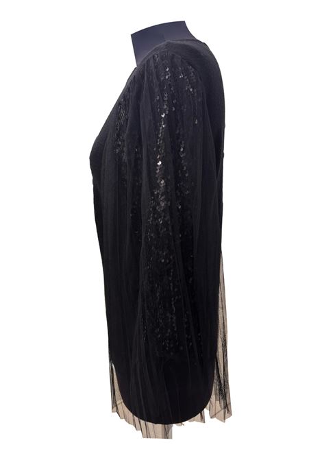 Maglia con manica in paillettes CECILIA BENETTI | Maglie | 92 675NERO